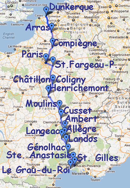 Übersichtskarte Tour 2010